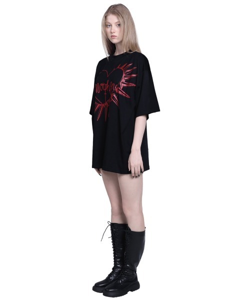 MORPH8NE(モルフィン)の「【MORPH8NE/モルフィン】HELLISH TEE/ ヘリシュ 半袖Tシャツ プリントT オーバーサイズT(Tシャツ/カットソー・レディース・ブラック・ONE SIZE)」の4枚目の写真