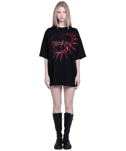 MORPH8NE(モルフィン)の「【MORPH8NE/モルフィン】HELLISH TEE/ ヘリシュ 半袖Tシャツ プリントT オーバーサイズT(Tシャツ/カットソー・レディース・ブラック・ONE SIZE)」の5枚目の写真