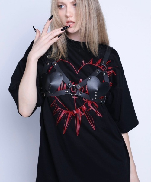 MORPH8NE(モルフィン)の「【MORPH8NE/モルフィン】HELLISH TEE/ ヘリシュ 半袖Tシャツ プリントT オーバーサイズT(Tシャツ/カットソー・レディース・ブラック・ONE SIZE)」の6枚目の写真