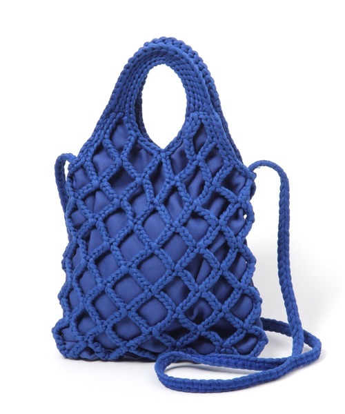 studio CLIP（スタディオクリップ）の「マクラメ編みショルダーバッグ（トートバッグ・レディース・ブラック/ブルー/ピンク/ベージュ・FREE）」の4枚目の写真