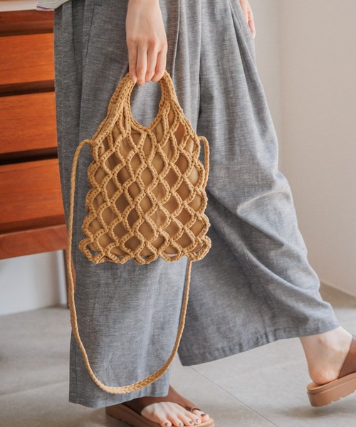 studio CLIP（スタディオクリップ）の「マクラメ編みショルダーバッグ（トートバッグ・レディース・ブラック/ブルー/ピンク/ベージュ・FREE）」の22枚目の写真