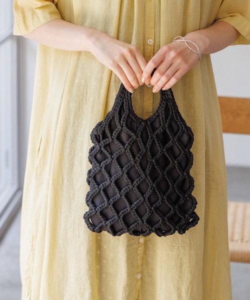 studio CLIP（スタディオクリップ）の「マクラメ編みショルダーバッグ（トートバッグ・レディース・ブラック/ブルー/ピンク/ベージュ・FREE）」の14枚目の写真