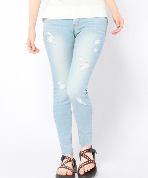 Another Edition（アナザーエディション）の「クラッシュスキニーデニム2/AEBC CRASH SKINY DNMⅡ◆（デニムパンツ・レディース・ライトブルー/コバルトブルー・MEDIUM/SMALL）」の2枚目の写真