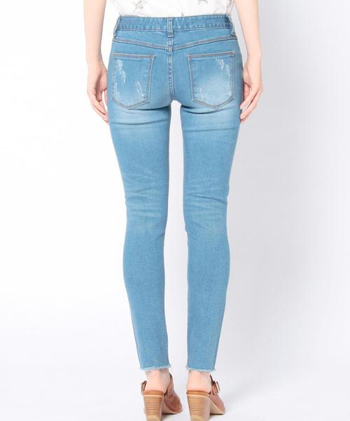 Another Edition（アナザーエディション）の「クラッシュスキニーデニム2/AEBC CRASH SKINY DNMⅡ◆（デニムパンツ・レディース・ライトブルー/コバルトブルー・MEDIUM/SMALL）」の3枚目の写真