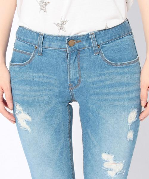 Another Edition（アナザーエディション）の「クラッシュスキニーデニム2/AEBC CRASH SKINY DNMⅡ◆（デニムパンツ・レディース・ライトブルー/コバルトブルー・MEDIUM/SMALL）」の7枚目の写真