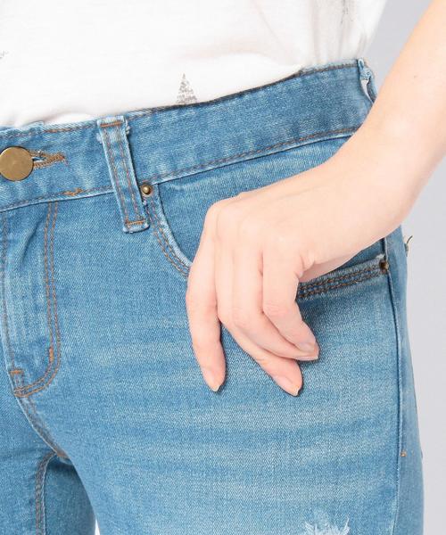 Another Edition（アナザーエディション）の「クラッシュスキニーデニム2/AEBC CRASH SKINY DNMⅡ◆（デニムパンツ・レディース・ライトブルー/コバルトブルー・MEDIUM/SMALL）」の8枚目の写真