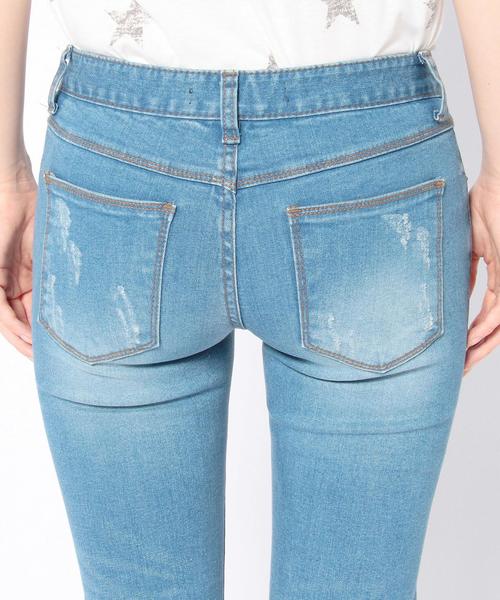 Another Edition（アナザーエディション）の「クラッシュスキニーデニム2/AEBC CRASH SKINY DNMⅡ◆（デニムパンツ・レディース・ライトブルー/コバルトブルー・MEDIUM/SMALL）」の9枚目の写真