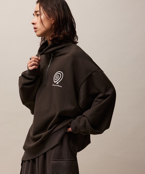 re_k by JUNRED(レクバイジュンレッド)の「re_k by JUNRED / ジャンブルデザインハーフジップスウェット(スウェット・メンズ・パープル/ライトグレー/チャコールグレー・S/M/L)」の19枚目の写真