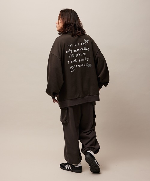 re_k by JUNRED(レクバイジュンレッド)の「re_k by JUNRED / ジャンブルデザインハーフジップスウェット(スウェット・メンズ・パープル/ライトグレー/チャコールグレー・S/M/L)」の20枚目の写真