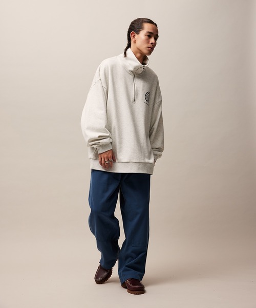 re_k by JUNRED(レクバイジュンレッド)の「re_k by JUNRED / ジャンブルデザインハーフジップスウェット(スウェット・メンズ・パープル/ライトグレー/チャコールグレー・S/M/L)」の9枚目の写真