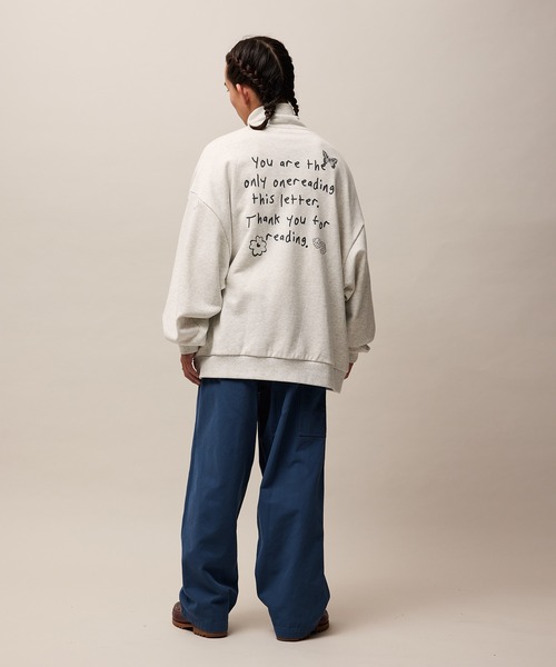 re_k by JUNRED(レクバイジュンレッド)の「re_k by JUNRED / ジャンブルデザインハーフジップスウェット(スウェット・メンズ・パープル/ライトグレー/チャコールグレー・S/M/L)」の7枚目の写真