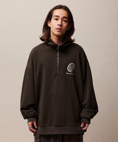 re_k by JUNRED(レクバイジュンレッド)の「re_k by JUNRED / ジャンブルデザインハーフジップスウェット(スウェット・メンズ・パープル/ライトグレー/チャコールグレー・S/M/L)」の22枚目の写真
