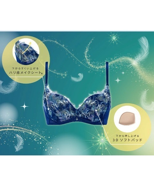 Triumph（トリンプ）の「天使のブラ(R) 魔法のハリ感580 ノンワイヤーブラジャー【B,Cカップ】 TR580 P（ブラジャー・レディース・ピンク/ブルー・B70/C75/C65/C70/C80/B75）」の3枚目の写真