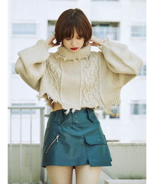 jouetie（ジュエティ）の「ライダースミニスカパン（その他パンツ・レディース・ブラック/ブルー/ボルドー・MEDIUM）」の6枚目の写真