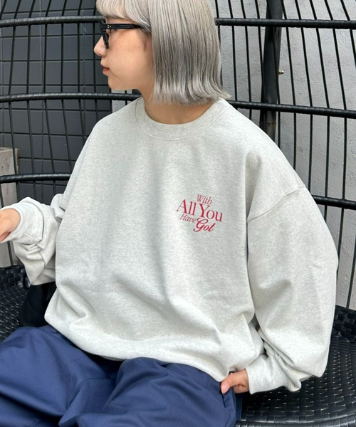 CIAOPANIC TYPY(チャオパニックティピー)の「【ユニセックス】アソートプリント裏毛スウェットプルオーバー(スウェット・メンズ・チャコールグレー/ブルー/ブラック/ホワイト/ライトグレー・MEDIUM/LARGE)」の9枚目の写真