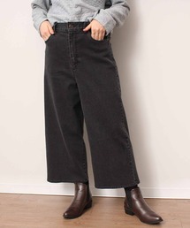 【L~5L 大きいサイズ】【NEWシルエット】 ワイド クロップド デニム パンツ