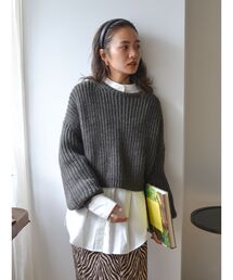 Ungrid | 畦編みドッキングニット(ニット/セーター)