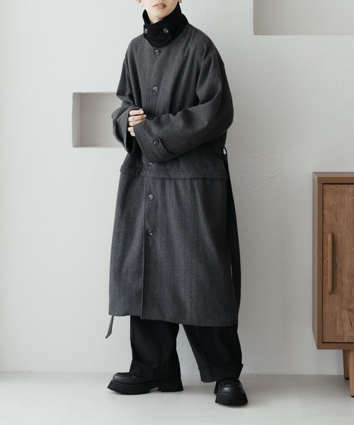 たけんこ　MACKINTOSHDUNKELD ヘリンボーン コート callautia（カラウティア）の「ヘリンボーンステンカラーロングコート