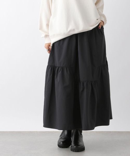 LEPSIM（レプシィム）の「タフタ切り替えギャザースカート　967155（スカート・レディース・アイボリー/ブラック/ブラウン・FREE）」の3枚目の写真