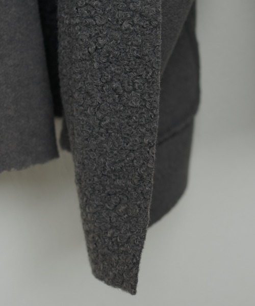 natural couture（ナチュラルクチュール）の「フェイクリングウールリバーシブルトッパー（ノーカラーコート・レディース・モカ/ライトベージュ/グレー/ブラック・FREE）」の16枚目の写真