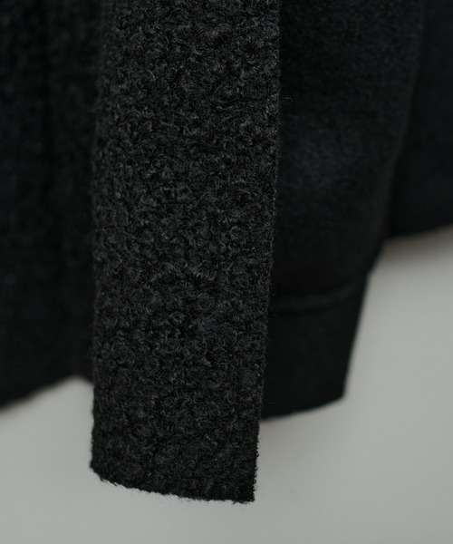 natural couture（ナチュラルクチュール）の「フェイクリングウールリバーシブルトッパー（ノーカラーコート・レディース・モカ/ライトベージュ/グレー/ブラック・FREE）」の9枚目の写真