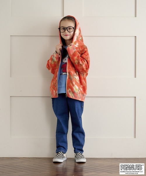 BIG FIELD（ビッグフィールド）の「タイダイジップパーカー（90～150cm）（パーカー・キッズ・ブルー/オレンジ・110/150/140/120/90/130/100）」の7枚目の写真