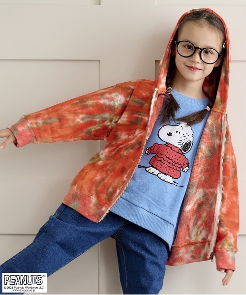 BIG FIELD（ビッグフィールド）の「タイダイジップパーカー（90～150cm）（パーカー・キッズ・ブルー/オレンジ・110/150/140/120/90/130/100）」の5枚目の写真