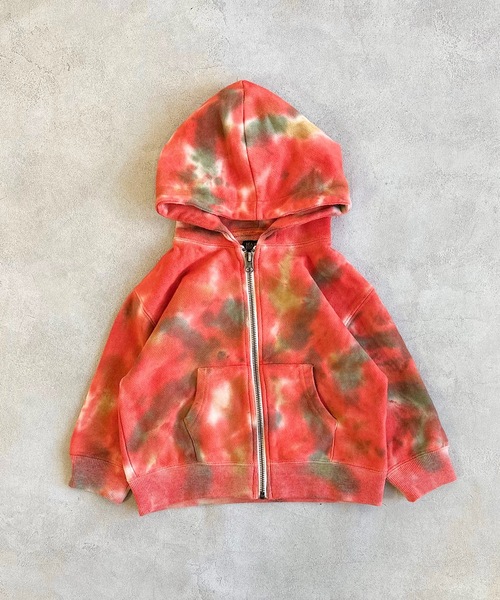 BIG FIELD（ビッグフィールド）の「タイダイジップパーカー（90～150cm）（パーカー・キッズ・ブルー/オレンジ・110/150/140/120/90/130/100）」の3枚目の写真