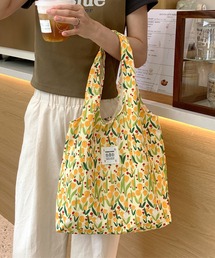 トートバッグ（イエロー/黄色系・花柄・ボタニカル柄