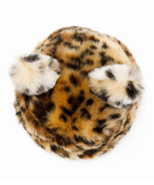 Casselini(キャセリーニ)の「Casselini(キャセリーニ)kidsくまねこロシア帽(ニットキャップ/ビーニー・キッズ・ブラック/レオパード・FREE)」の10枚目の写真