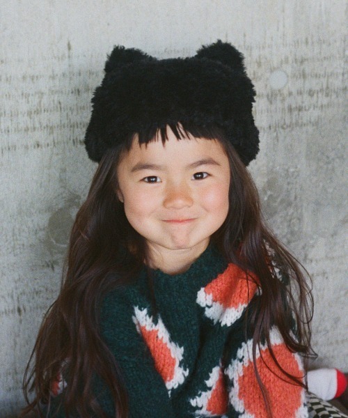 Casselini(キャセリーニ)の「Casselini(キャセリーニ)kidsくまねこロシア帽(ニットキャップ/ビーニー・キッズ・ブラック/レオパード・FREE)」の19枚目の写真