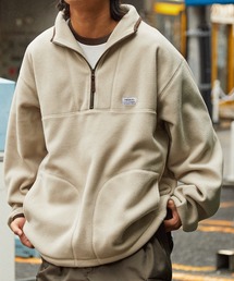 【retock's】ロゴピスネーム オーバーサイズ フリースハーフジッププルオーバー