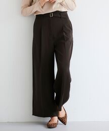 ベルト付きハイウエストワイドパンツ
