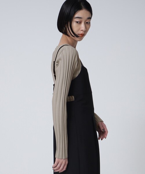 GALLEST（ギャレスト）の「ワイドリブボートニット（ニット/セーター・レディース・ダークオリーブ/ダークオレンジ/ライトベージュ/ブラック/グレー・38）」の8枚目の写真