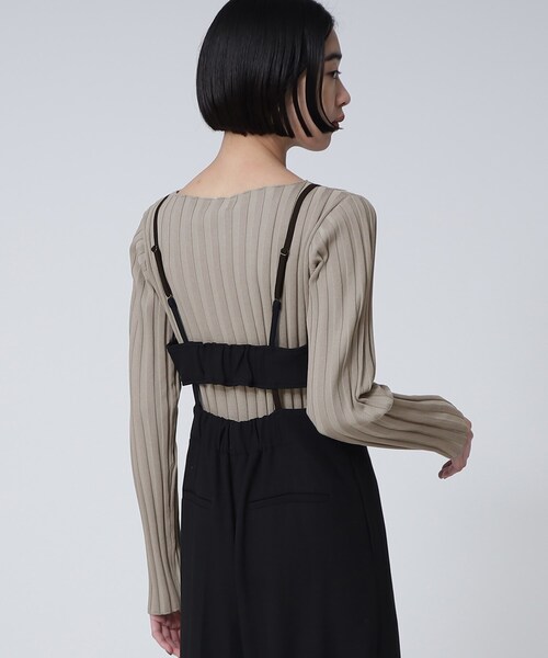 GALLEST（ギャレスト）の「ワイドリブボートニット（ニット/セーター・レディース・ダークオリーブ/ダークオレンジ/ライトベージュ/ブラック/グレー・38）」の9枚目の写真