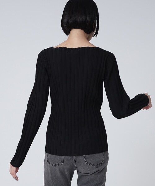 GALLEST（ギャレスト）の「ワイドリブボートニット（ニット/セーター・レディース・ダークオリーブ/ダークオレンジ/ライトベージュ/ブラック/グレー・38）」の12枚目の写真