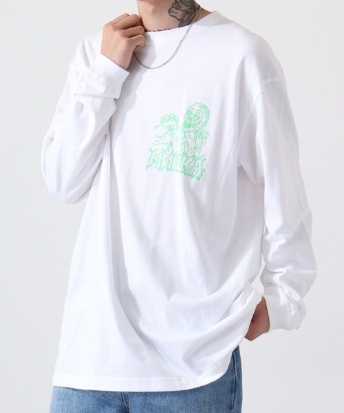 MISHKA(ミシカ)の「MISHKA L/T ロングスリーブTシャツ(Tシャツ/カットソー・メンズ・ブラック/ホワイト/ブラック系その他/ホワイト系その他/ブラック系その他2/ホワイト系その他2/ブラック系その他3/ホワイト系その他3/パープル/サンドベージュ/ブラック系その他4/ブラック系その他5/ホワイト系その他4/ブラック系その他6/パープル系その他/ブラック系その他7・M/L/XL)」の5枚目の写真