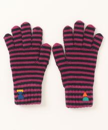 BOBO CHOSES({{V[Y)Funny Friends Colored Fingers pink knitted gloves()