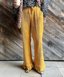 mi via loca | シャイニーベロアプリーツ 裾フリルパンツ(その他パンツ)