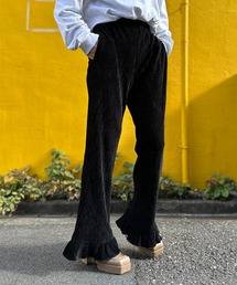 mi via loca | ベロアプリーツ裾フリルパンツ(その他パンツ)