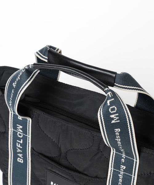 BAYFLOW（ベイフロー）の「ロゴテープキルティングトート（トートバッグ・レディース・ブラック/オフホワイト・FREE）」の13枚目の写真