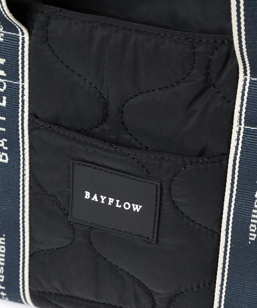 BAYFLOW（ベイフロー）の「ロゴテープキルティングトート（トートバッグ・レディース・ブラック/オフホワイト・FREE）」の16枚目の写真