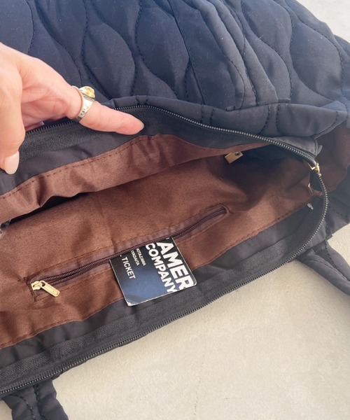 MYMOOD.（マイムード）の「【A4サイズ収納可】キルティングビッグトートバッグ マザーズ トラベルバッグ（トートバッグ・レディース・アイボリー/ブラック・FREE）」の16枚目の写真