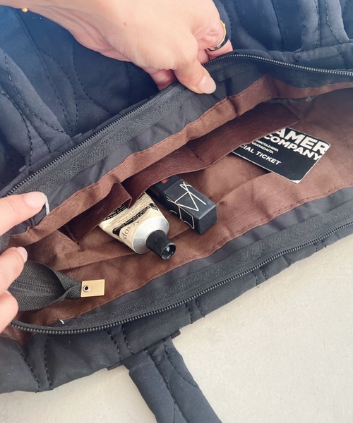 MYMOOD.（マイムード）の「【A4サイズ収納可】キルティングビッグトートバッグ マザーズ トラベルバッグ（トートバッグ・レディース・アイボリー/ブラック・FREE）」の18枚目の写真