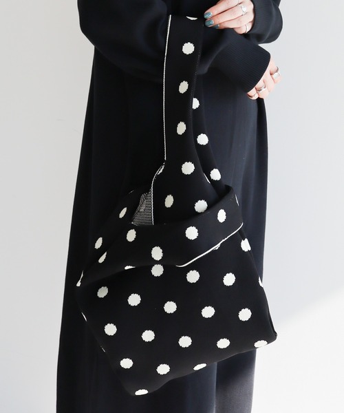 AMERICAN HOLIC(アメリカンホリック)の「エコカルットニットジャガードBAG<エコ・軽い・ニット>(エコバッグ/サブバッグ・レディース・ストライプ/ドット/チェック・FREE)」の7枚目の写真