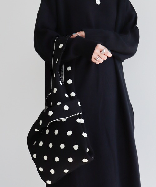 AMERICAN HOLIC(アメリカンホリック)の「エコカルットニットジャガードBAG<エコ・軽い・ニット>(エコバッグ/サブバッグ・レディース・ストライプ/ドット/チェック・FREE)」の9枚目の写真