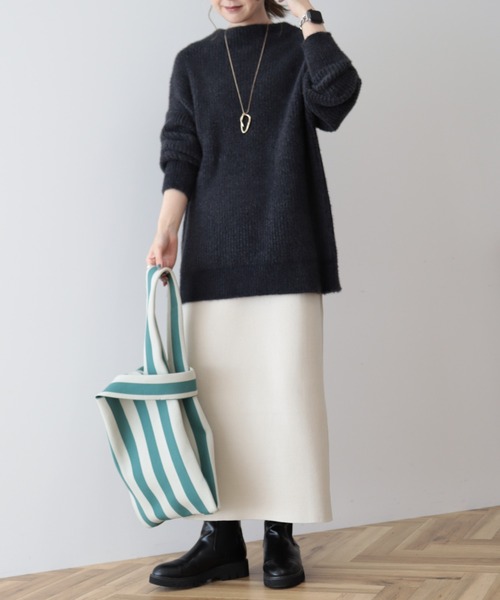 AMERICAN HOLIC(アメリカンホリック)の「エコカルットニットジャガードBAG<エコ・軽い・ニット>(エコバッグ/サブバッグ・レディース・ストライプ/ドット/チェック・FREE)」の5枚目の写真