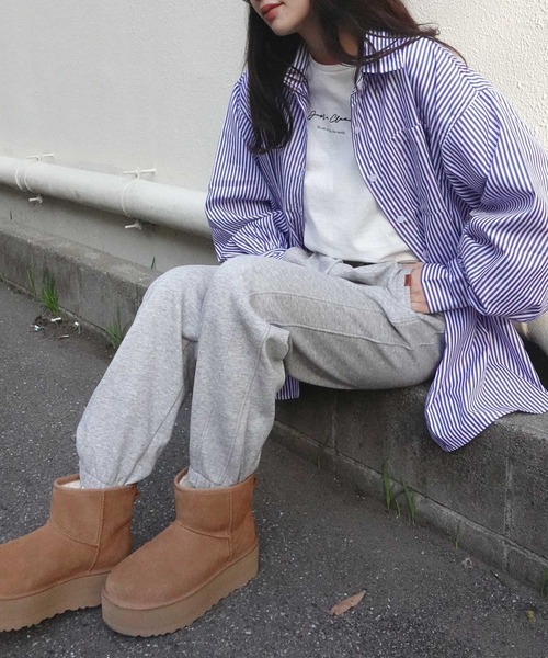 CORNERS（コーナーズ）の「スウェットパンツ（スウェットパンツ・レディース・ブラック/チャコールグレー/杢グレー・M）」の4枚目の写真