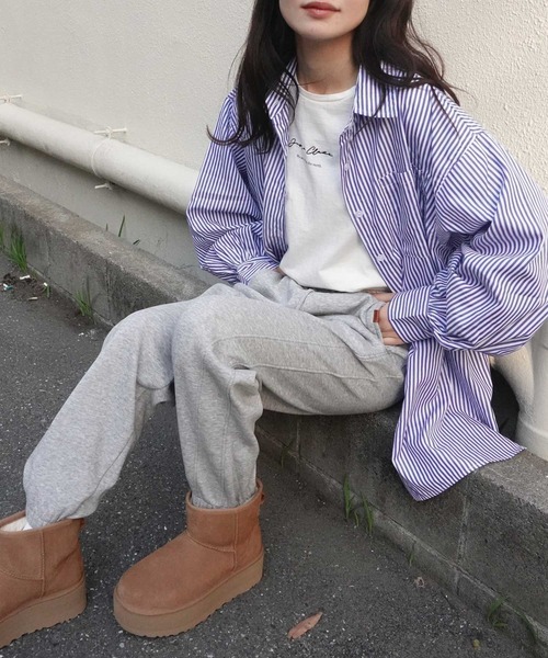 CORNERS（コーナーズ）の「スウェットパンツ（スウェットパンツ・レディース・ブラック/チャコールグレー/杢グレー・M）」の7枚目の写真