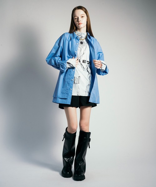 VI E DIT（ヴィエディット）の「レイヤードシャツ（シャツ/ブラウス・メンズ・グレー/ブラック系その他/ホワイト/サックスブルー/グレー系その他/ブルー系その他・SMALL/MEDIUM）」の17枚目の写真